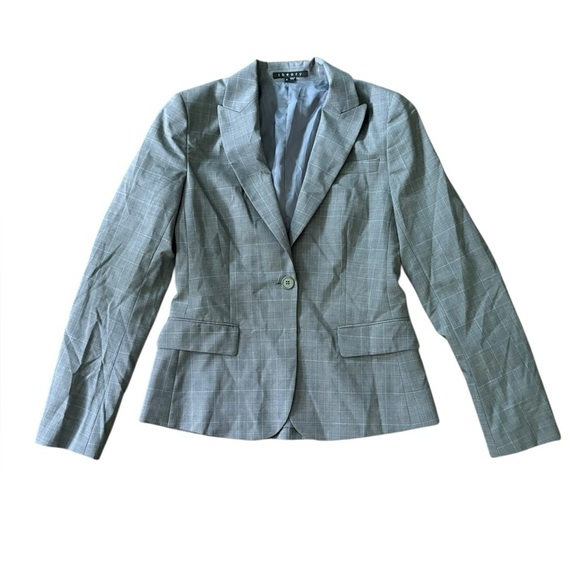 Theory Gray Wool Fully Lined Button Blazer Jacket Career Office Size 6 - Picture 1 of 6